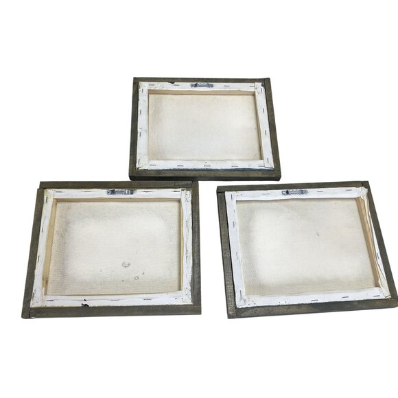 Set Of 3 Woven Rattan Wall Art With Wooden Frames - Picture 2 of 4